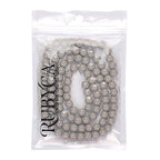 RUBYCA Round Opaque Painted Druk Czech Glass Beads Bulk Jewelry Making Supplies Strand (Grey, 4mm) - color: Grey, size: 4mm