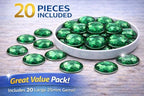 25mm Green Peridot H120 Flat Back Round Acrylic Rhinestones Plastic Circle Gems for Costume Making Cosplay Jewels Pro Grade Embelishments - 20 Pieces (Peridot H120) - color: Peridot H120