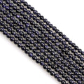MJDCB 320pcs Small Stone Beads 2mm Blue Sandstone Round Smooth Loose Gemstone Bead for Jewelry Making Bracelets Earrings Necklaces Accessories - color: Blue Sandstone