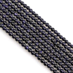 MJDCB 320pcs Small Stone Beads 2mm Blue Sandstone Round Smooth Loose Gemstone Bead for Jewelry Making Bracelets Earrings Necklaces Accessories - color: Blue Sandstone