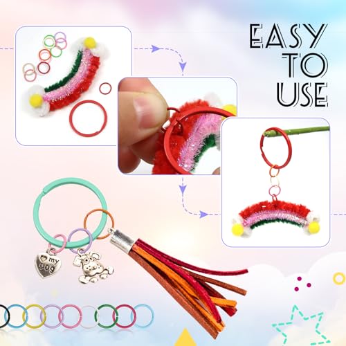 TOAOB 200pcs 8mm Multicolour Jump Rings for Keychains Open Jump Rings Small Closed O Connectors for Chainmail Hardware Earrings Necklace Jewelry Making - size: 8mm