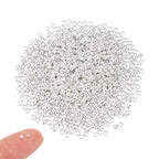 UNICRAFTALE About 1000Pcs 925 Sterling Silver Plated Rondelle Spacer Beads Round Crimp Beads Tiny Crimps Beads Brass Beads Metal Beads Findings for DIY Bracelet Necklace Jewelry Making Hole 1.2mm