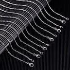 Wholesale 12 PCS Stainless Steel Flat Cable Chain Link Necklace Chains Bulk for Jewelry Making (20 Inch(2MM)) - color: Stainless Steel, size: 20 Inch-0.079 Inch
