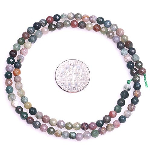 Indian Agate Beads for Jewelry Making Natural Gemstone Semi Precious 4mm Round Faceted 15" JOE FOREMAN - color: 4mm/faceted indian agate