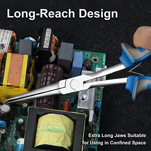 SPEEDWOX Long Reach Needle Nose Pliers 7 Inches Slim Extra Long Nose Pliers Mini Precision Wire Looping Fine Pliers for Jewelry Making, Bending Wire and Small Object Gripping, Smooth Jaws - style: Needle Nose Pliers