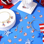SANNIX 90 Pcs American Flag Charms, Patriotic Enamel Charms for Jewelry Making, Independence Day 4th of July Flag Charm Pendants for Bracelets Necklaces Earrings Making and Crafting - color: Red White Blue