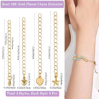 Beebeecraft 1 Box 20Pcs 4Styles Golden Necklace Extenders 18K Gold Plated Star Heart Chain Extenders for Jewelry Making Charm Ends Tail Extension Curb Chain Necklaces Bracelets DIY Crafts Supplies - color: Gold-mix