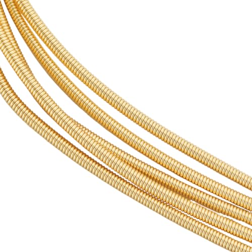 Beebeecraft 1 Box 3.28FT French Gimp Wire 18K Gold Plated Brass Copper Bullion Wire for Jewellery Making Embroidery (2mm) - size: 200x2mm
