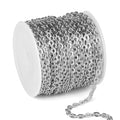 33 Feet Stainless Steel Cable Chains Roll, 3.5mm Width 304 Stainless Steel Flat Cable Link Chains Spool Bulk for Jewelry Making DIY Craft - color: Stainless Steel, size: 3.5mm width