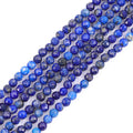 GEM-Inside 3mm Natural Blue Lapis Lazuli Gemstone Semi Precious Round Faceted Spacer Beads for Jewelry Making 15" - color: AA Blue Lapis Lazuli, size: 3mm