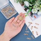 SUPERFINDINGS 48Pcs 3 Style Alloy Rhinestone Links Connectors Metal Infinity Pendants Connectors Infinity Symbol Connexter Link for DIY Jewelry Making