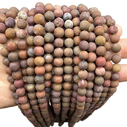ABCGEMS Velvet-Matte-Finished Mexican Aqua Nueva Agate Beads (Enhance The Stone's Inherent Texture and Nature Hues with a Non-Glare Aesthetic) Smooth Round 8mm (Non-Shiny) - color: Aqua Nueva Agate (From Chihuahua City, Mexico)