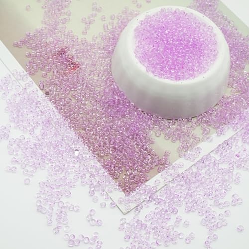 Purple Glass Seed Beads 5000 Pcs, 3mm Small Craft Pony Beads Bulk for Bracelets, DIY Necklace Ring Waist Chain - color: Purple