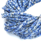 150PCS 2x4mm Natural Blue Sodalite Stone Rondelle Beads Abacus Disk Stone Beads Round Loose Spacer Gemstone Beads for DIY Bracelet Necklace Jewelry Making - color: Blue Sodalite, size: 2x4mm Abacus Disk
