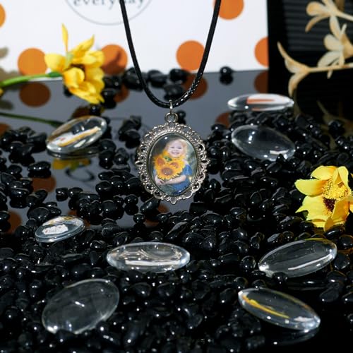 Craftdady 100Pcs Transparent Glass Cabochons 30x20mm Oval Clear Glass Flat Back Dome Tile Cabochons Covers for Photo Pendant Jewelry Making - color: Transparent Clear, size: 30x20mm Oval