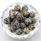 AD Beads Natural Matte Frosted Gemstone Round Spacer Loose Beads 4mm 6mm 8mm 10mm 12mm (8mm, Matte Dalmation Jasper) - color: Matte Dalmation Jasper, size: 8mm