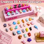 Ferreve 40 Pcs 3D Animal Silicone Focal Beads for Pens, Keychain Making, Focal Beads Bulk for Beadable Keychain DIY Crafts Necklace Bracelet Phone Chain Charms Jewelry Making - style: Animal C