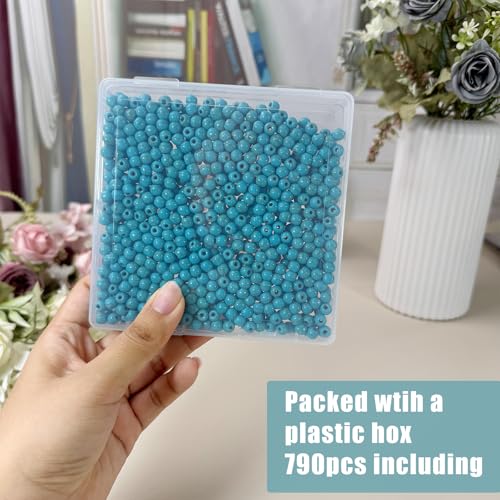 Turquoise Beads Bulk 6mm - 790pcs Natural Semi-Precious Gemstone Round Space Loose Beads for Jewelry Making, Bracelets, Necklaces, Earring, DIY Handmade Crafts, Healing Stone Gifts - color: Round 6mm