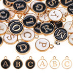 104 PCS Letter Charms for Jewelry Making - Double Sided Alphabet & Initial Charms for Necklace & Bracelet - color: 2 colors 52pcs