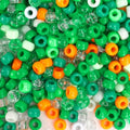 QPIXVB 1100PCS Pony Beads,St.Patrick's Day Pony Beads for Bracelets Crafts,Plastic Irish Spacer Bead,Green White Orange Hair Bead for Braids,Jewelry Necklace Keychain Charms Making Supplies - color: St. Patrick's Day - beads