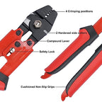 Fishing Crimping Tool Kit Fishing Crimping Pliers + 400pcs Crimp Sleeves Fishing Leader Rigging Wire Line Cutter Crimping Tool 10in High Carbon Steel Crimper Swager