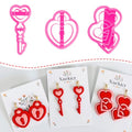 Xaekicr Heart Lock and Key Clay Cutters Set – 3PCS Polymer Clay Cutters for Earrings, Valentine’s Day Clay Earring Cutters, Polymer Clay Molds for Jewelry Making, Clay Tools - color: M color