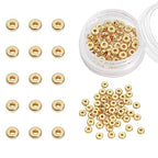 BEADIA 14K Gold Plated Disk Spacer Beads 4x1.5mm 50pcs for Jewelry Making Findings Non Tarnish - color: 14K Gold, size: 4x1.5mm Disk