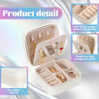Nosiny 2 Pack Mother's Day Travel Jewelry Box with Mirror Small Laser Jewelry Case Organizer for Women Gift Rings Earrings(White and Black) - color: White and Black