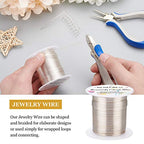 BENECREAT 20 Gauge 32 Yards Silver Jewelry Wire - Tarnish Resistant Beading & Wrapping Copper Wire for DIY Crafts - color: Silver, size: 20 Gauge