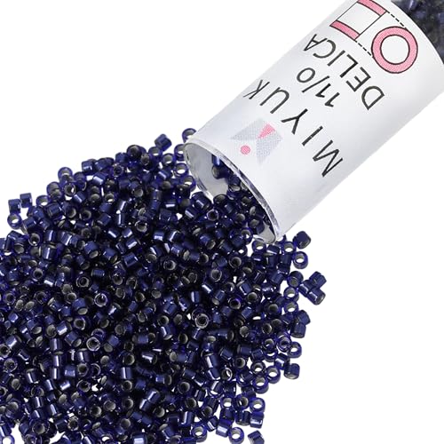 Miyuki Delica Seed Beads – Size 11/0 (1.6 mm), DB0183, Montana Sapphire, 7.2 g, Approx. 1440 Beads, Made in Japan - color: DB0183 - Montana Sapphire