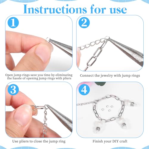 600 PCS 5/32" Silver Tiny Jump Rings, Small Open Jump Rings Single Loop Split Jumps Ring Metal Jewelry Findings for Necklaces Bracelets Earrings Crafts Decorations DIY Jewelry Making Replacement