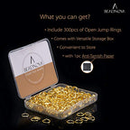 BEADNOVA 8mm Open Jump Rings Gold Jump Rings for Jewelry Making and Keychains (300Pcs) - color: 300pcs, size: 8mm