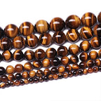 Natural Round AA Tiger Eye Agate Loose Stone Beads Bulk for Jewelry Making 4MM, 6MM, 8MM, 10MM,12MM (3mm) - color: 3mm
