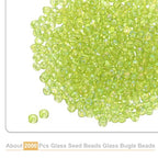 uxcell 2000 Pcs Glass Seed Beads Bulk, 4mm Mini Loose Glass Bugle Beads for DIY Earrings, Necklaces, Bracelets, Jewelry Making, Light Green - color: Light Green, size: 4mm