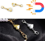 925 Silver Heart-Shaped Magnetic Necklace Clasps and Closures, Magnetic Clasp Converter for Jewelry Making Supplies,Chain Extender Connector for Necklace Bracelet (4pcs Silvery) - color: 4pcs silvery
