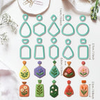 10 Sets Geometric Clay Cutters, 20pcs Shape Polymer Clay Cutting Tools for Earrings Jewelry Making, Clay Jewelry Making Kit - style: Pendant Earrings theme (20 pcs)