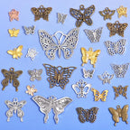 stino 100g Metal Pendant Charms for Jewelry Making, Bulk Silver & Gold Plated Charms for Braclet Necklace Crafts, Animal Plant Flower Pet and so on - color: Butterfly Mixed Color