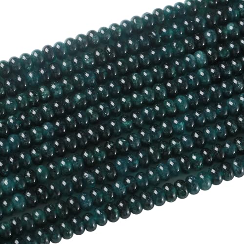 76pcs 5x8mm Natural Stone Dark Blue Jade Rondelle Spacer Loose Beads Abacus Disk Stone Round Loose Gemstone Beads for Jewelry Making DIY Bracelet Necklace - color: Dark blue jade Stone, size: 5x8mm Abacus Disk