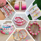 3500pcs Pastel Clay Beads for Bracelets Making 6mm Heishi Beads Polymer Flat Round Disc Clay for Jewelry Making Gradient Pastel Color Bead Crafts - color: Pastel