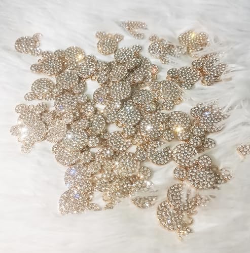 16-Pcs Crystal Jewelry Making Charms Silver Pendant Charm For Women Making Jewelry Crafts Rhinestone Charms - color: Mouse