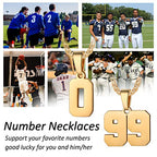 Number Necklaces Personalized Necklaces 18K Gold Plated Initial Number Pendant Stainless Steel Chain Sports Necklaces for Men Women - color: Gold, style: 5