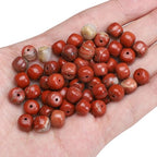 BEADIA Natural Redstone Flat Cut Round Drum Stone 8mmx7mm Loose Semi Gemstone Beads for Jewelry Making 38cm - color: Redstone