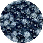 100pcs Crackle Glass Beads 8mm Round Crystal Glass Spacer Crafts Beads for Jewelry Making Necklace Bracelet Earrings DIY Crafts(Black) - color: Black, size: 8mm