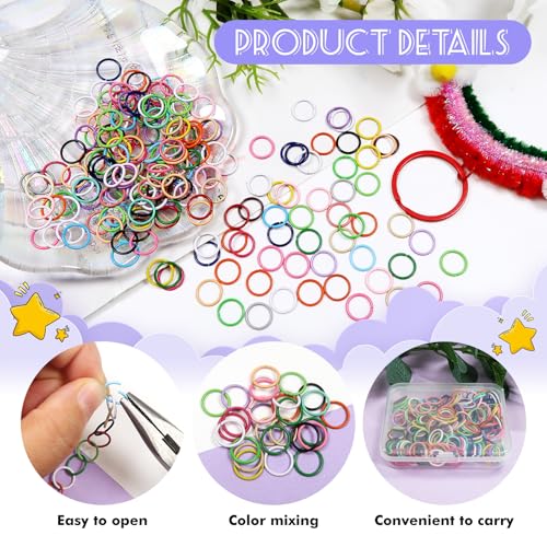 TOAOB 200pcs Multicolour Jump Rings 10mm Open Jump Rings Connectors for Keychains Earrings Necklace Jewelry Making - size: 10mm