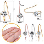 30pcs 3 Colors French Diamonds Earring Hooks Brass Ear Wire Fish Hook Earrings Hypo-allergenic Elegant Dangle Earrings for DIY Jewelry Crafts Making Wedding Prom - color: Silver/Gold/Rose Gold