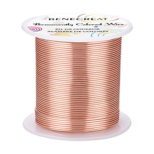 BENECREAT 18 Gauge 32 Yards Jewelry Beading Wire Tarnish Resistant Copper Wire for Beading Wrapping and Other Jewelry Craft Making - color: Copper, size: 18 Gauge