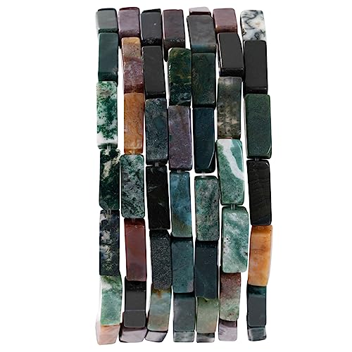 Natural Indian Agate Rectangle Tube Beads 4x13mm 38cm/str Loose Semi Gemstone Stone Beads for Making Bracelets Necklace Earrings - color: Indian Agate, size: 4x13mm Rectangle