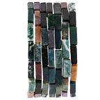 Natural Indian Agate Rectangle Tube Beads 4x13mm 38cm/str Loose Semi Gemstone Stone Beads for Making Bracelets Necklace Earrings - color: Indian Agate, size: 4x13mm Rectangle