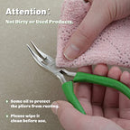 Mini Bent Nose Pliers with Serrated Jaw 4.7 Inches Bent Chain Nose Pliers for Jewelry Making Wire Cutter for Crafting and Repair Working in Tight Spaces - style: Bent Nose Pliers serrated jaws