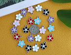 Anjulery 30Pcs Flower Charms for Jewelry Making and Crafting - Enamel Charms for Bracelets Earrings Necklaces Pendants (30Pcs Silver-B) - color: 30Pcs Silver-B